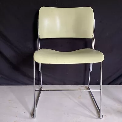 Vintage DAVID ROWLAND Mid Century Modern Metal Chrome 40/4 Chair Stacking • $125