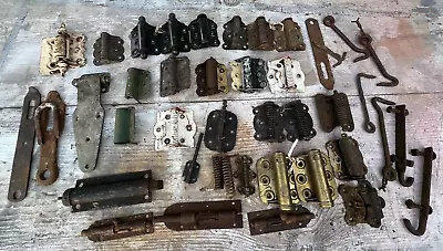 Vintage Spring Gate Hinge & Latch Lot - Hardware Fence Antique Salvage Barrel • $27.99