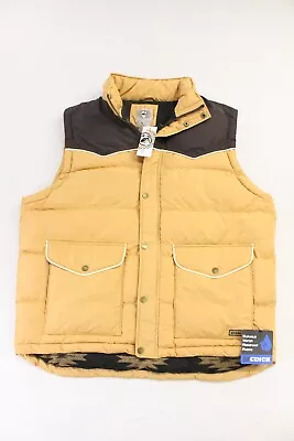 NWT Cinch® Men's Gold And Brown Quilted Vest MWV1578001 Sz XL • $54