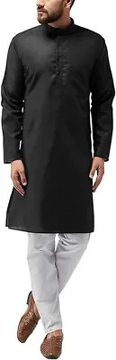 Sojanya (Since 1958 Men's Cotton Blend Only Long Kurta XXL Size 44 Black • £24.90