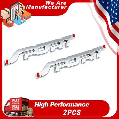 CAR SPORT Logo Emblem Badge Sticker Car Metal 3D Trunk Fender Accessories 2PCS • $4.90