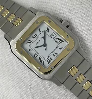 £5250 • Buy Cartier Santos Godrons Steel & Gold Auto Gents Watch 29mm 1984 Box Papers 2961