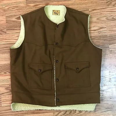 VINTAGE Vest Bay River Large Cowboy Shearling Lined Western Ranch Rodeo • $27.28