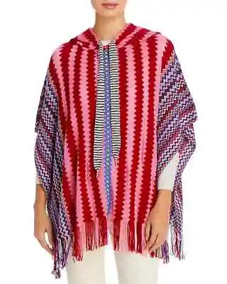 NEW MISSONI Zig Zag Hooded Poncho WOOL KNIT PULLOVER SCARF OS $635 MSRP *NN • $119.99