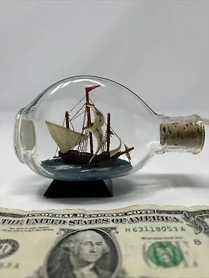 Santa Maria Vintage Hand-Crafted Ship In A Bottle Dimple Bottle • $42.99