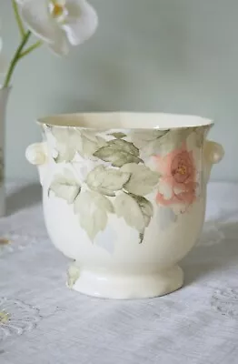 Vintage Hadida Floral Fine Bone China  Bathroom Accessories Planter Plant Pot • £29