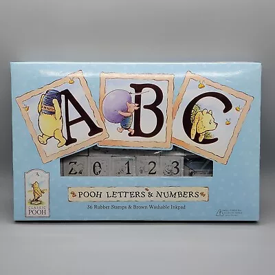 Disney Classic Winnie The Pooh ABC Letters & Numbers 36 Rubber Stamp Set In Box • $15.89