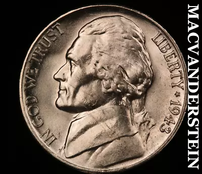 1943-D Jefferson Nickel- Choice Brilliant Uncirculated Full Steps #U3837 • $6.99