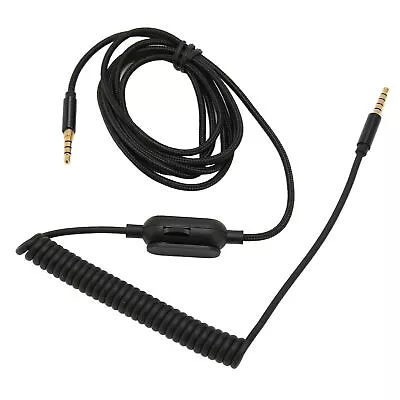 Headphone Coiled Cable 6.6ft Adjustable Volume Replacement Sound Spring Cabl TDM • £7.96