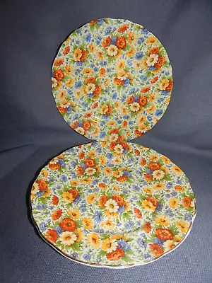 £24.99 • Buy 2 X VINTAGE 1930s JAMES KENT OLD FOLEY    MARIGOLD   CHINTZ PLATES ~ 9 