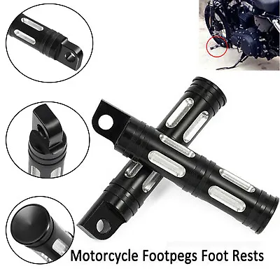 $13.28 • Buy Pair Black Male Mount Foot Pegs Footpegs For Harley Dyna Softail Road King V-Rod
