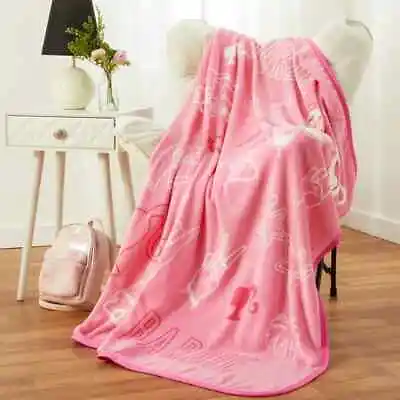 Barbie Microfiber Coral Fleece Throw Blanket  46 X60 - Soft Plush • $16.95