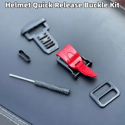 Ratcheted Stainless Steel Chin Strap Adapter Helmet Quick Release Buckle Kit • $13.99