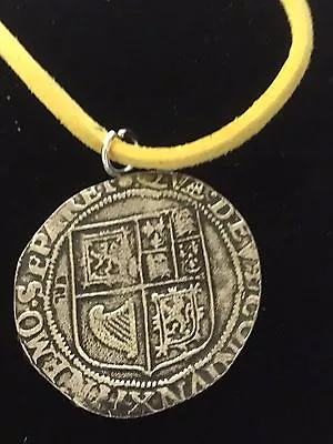 £6.95 • Buy James VI James I Shilling WC43 English Pewter On A 18  Yellow Cord Necklace 