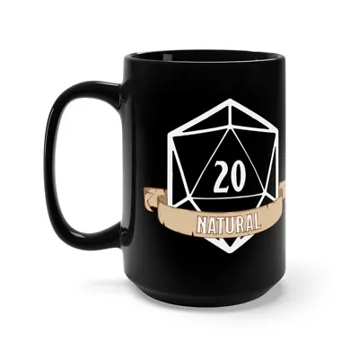 Natural D20 Mug 15oz Crit Roll D&D RPG Dice Dungeons Dragons DnD Critical Role • $19.99