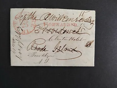 New York: Egypt 1850 12/25 Busy Forwarded Stampless Cover DPO Monroe Co • $50