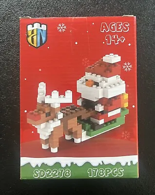Santa Claus Father Christmas And Reindeer Model Building Blocks Set • £2.99