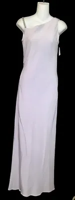 Melinda Eng Gown Dress Lavender Silk Sleeveless Silver Beaded Detail New Size 6 • $350