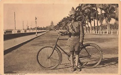 India Military Soldier With Bicycle-thacker & Company Postcard • $10
