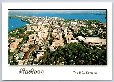 Aerial View University Of Wisconsin Stadium Downtown Madison Postcard UNP 6x4 • $6.99