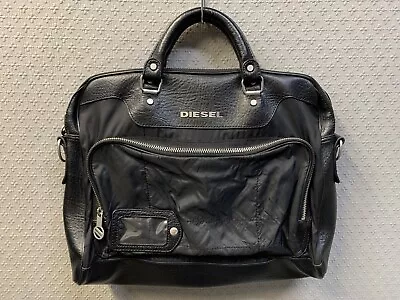 Diesel Black Leather Laptop Messenger Bag - Great Condition • $100