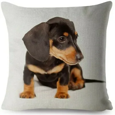 £9.99 • Buy Cute Linen Dachshund Cushion Cover Large Sausage Dog Lover Novelty Gift