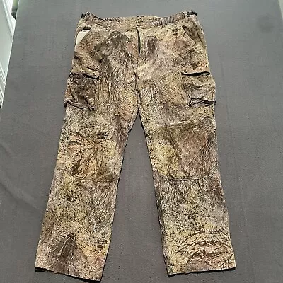 Vintage Mossy Oak Pants Mens XL Brush Camouflage Cargo Baggy Double Knee Y2K • $28.88