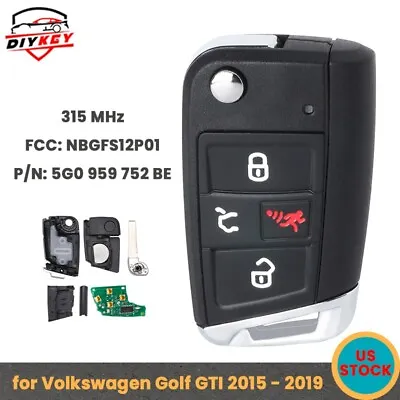 Keyless Remote Key Fob For Volkswagen Golf GTI 5G0 959 752 BE - MQB48 NBGFS12P01 • $40.74
