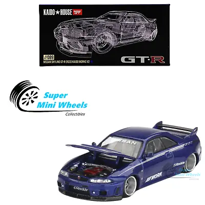 Mini GT X Kaido House 1:64 Nissan GT-R (R33) Kaido Works V2 Blue - KHMG089 • $24.99