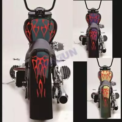 Red Decals Waterproof Motorcycle Flame Stickers Kit Gas Fuel Tank & Fender Decor • $12.19