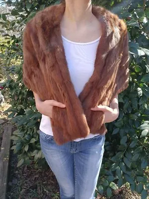 Vintage Berger-Siegel Mink Shrug Cape 50s Hollywood Glamour • $90