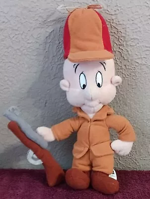 Vintage 1999 Warner Bros Looney Tunes ELMER FUDD W/Hunting Rifle 10  Plush-EUC! • $35