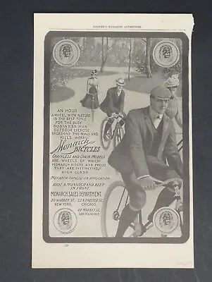 Antique 1901 Magazine Print Ad MONARCH BICYCLES IMPERIAL WHEELS Bicycles • $12.97