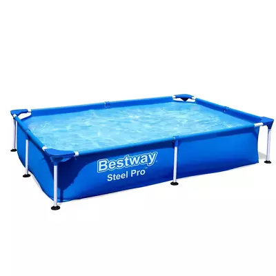 Pro 87 In. X 59 In. Rectangular 17 In. Deep Metal Frame Above Ground Pool • $94.83