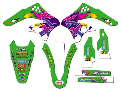 2006-2008 KX 450 F THROWBACK Green Senge Graphics Kit Compatible With Kawasaki • $148.49