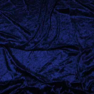 Royal Blue Premium Crushed Velvet Fabric Craft Dress Stretch Material 59  Width • £4.99