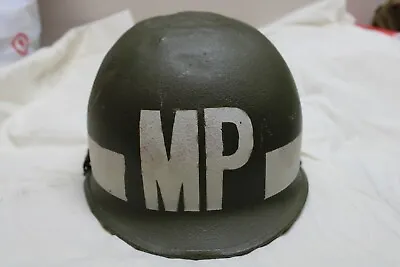 US Military Issue Vietnam Era Army Military Police M1 Helmet With Liner MP  • $249.95