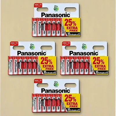 40 X AAA Batteries Genuine PANASONIC Zinc Carbon Battery  - New LR03 1.5V MN2400 • £6.99