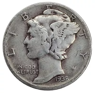 1938-D Mercury Silver Dime Good “Best Value On EBay” Free Shipping W/ Tracking • $4.99