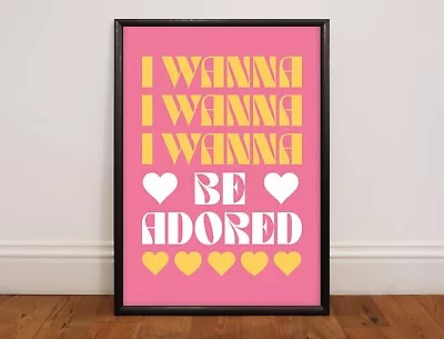 I Wanna Be Adored The Stone Roses Indie Rock Lyrics Inspired Music Poster • £9.99