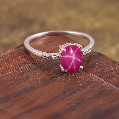 Lindy Star Ring Handmade Jewelry Solid 925 Sterling Silver Pink Ruby Star Ring • $35