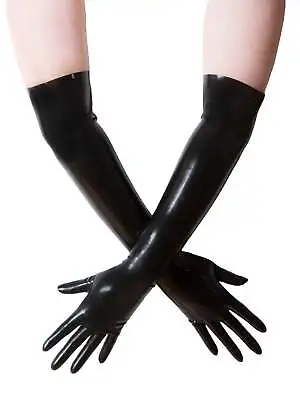 Raw Rubber Unisex Seamless Elbow Length Latex Gloves In Black Or Red • £21.99