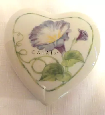 Mary Kay Fragrance CALAIS Morning Glory Porcelain Heart Trinket Box With Lid • $7.99