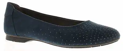 £36 • Buy Jana Womens Flat Shoes Ballerina Glitzy Jet Slip On Navy UK Size