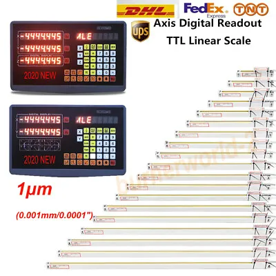 2/3 Axis High Precision Digital Readout 1μm TTL Linear Scale Encoder Grinder Kit • $92.99