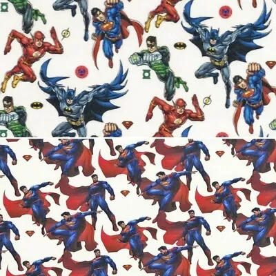 100% Cotton Digital Fabric DC Comics Justice League Superman Batman The Flash • £5