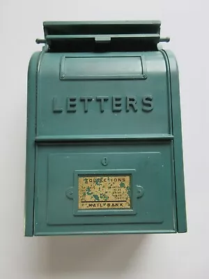 VINTAGE Toy Mail Box Bank Green Plastic Rare • $39.99