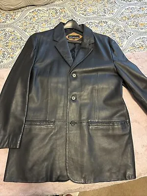 City Jones Network Leather Peacoat Black 42R  • $15