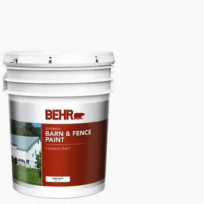 Exterior Barn Fence Paint 5 Gallon White Livestock Safe Oil Latex Easy Clean New • $132.83