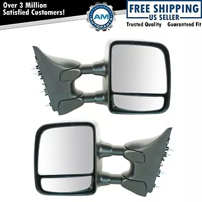 Towing Mirror Manual Textured Black Pair Set Of 2 For Nissan Titan XE S New • $178.97